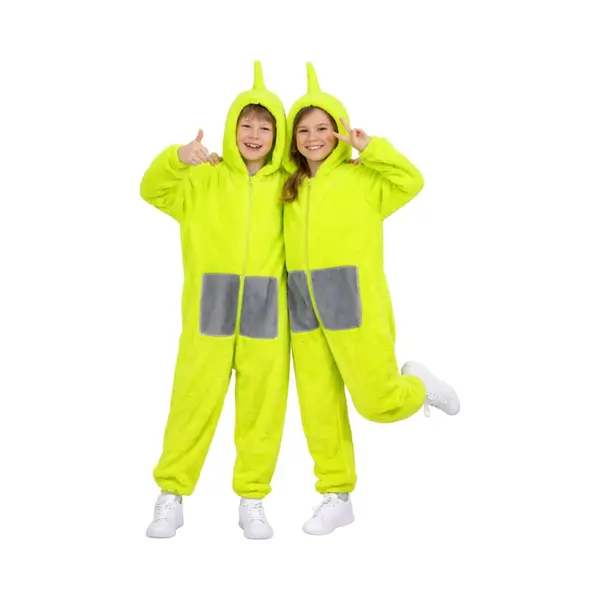 Joyakids® Tele Onesie Kinderen | Groen Verkleedkostuum Kids | Carnavalskleding Jongens & Meisjes | Verkleedkleren Meisje Jongen | Pyjama | Tubbie thumbnail