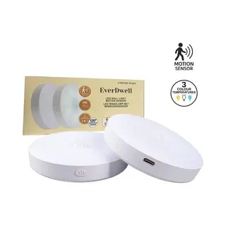 EverDwell Oplaadbare Draadloze Ledlamp Met Bewegingssensor – 2 Stuks – Usb-C & Magnetisch Wandlamp – 3 Kleurtemperaturen (Warm/Neutraal/Koud) – Kast-,