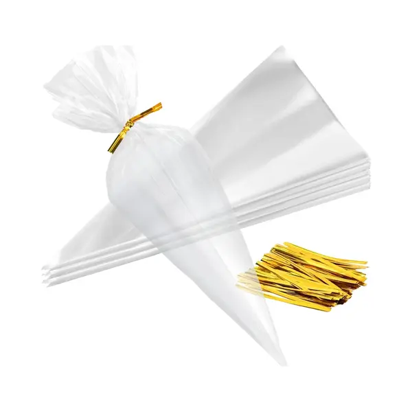 Feestio Sharing Bags Gourmet Bag - 200 Stück - Süßigkeiten Taschen - Treat Bags Kinder Party - Cellophan Taschen Transparent - Geschenk-Taschen - thumbnail