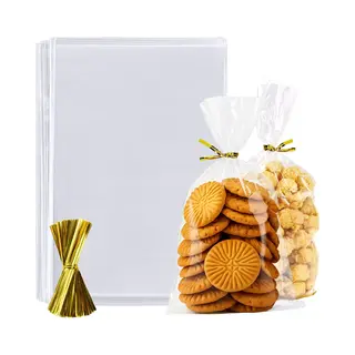 Feestio Sharing Bags 25 X 15 Cm - 200 Stück - Bonbontüten - Kinderparty-Bonbontüten - Cellophantüten Transparent - Geschenktüten - Bonbontüte