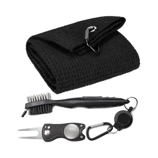 Stripe Golf Accessoire Set, Pitchfork, Handdoek En Borstel