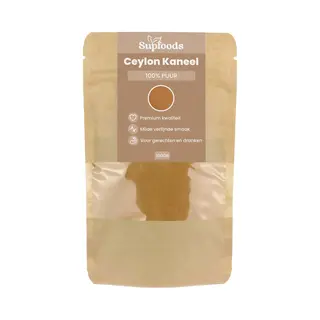 Supfoods Ceylon Kaneel 100% Puur - 100gram - Ceylon Kaneel Poeder Voor Zowel Zoete Als Hartige Gerechten