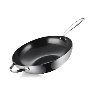 Be Living Rvs Wokpan - Ø 32 Cm - Keramisch - Inductie Pan - Pfas Vrij Anti Aanbak - Bakpan - Essential Series