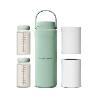 Vulpes Goods® BabyCare - Melkkoeler Voor Onderweg - Draagbare Moedermelkkoeler - Rvs Fles 750ml + 2x 300ml Bpa-vrije Flesjes – Tot 24u Koeling –