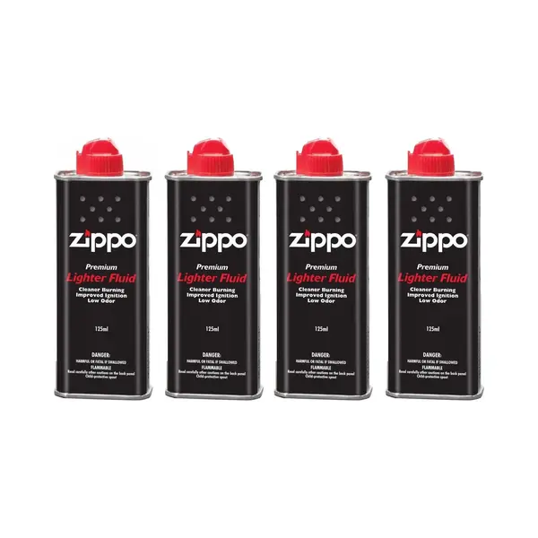 Zippo Aanstekervloeistof – 4 X 125 Ml (Origineel) + 1x Zippo Vuursteentjes (6st.) & 1x Lont thumbnail
