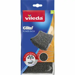 5x Vileda Schuursponzen Glitzi Power Inox 2 Stuks