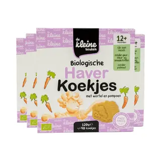 4x De Kleine Keuken Bio Haverkoekjes Wortel&Pompoen 120 Gr