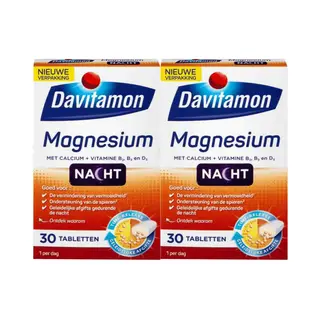 2x Davitamon Magnesium Voor De Nacht 30 Tabletten
