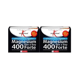 2x Lucovitaal Magnesium 400 Forte One A Day 60 Sachets