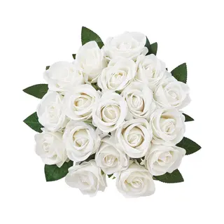 Kunstmatige Rozenbloemen, 60 Stuks Kunstmatige Rozen, Witte Foam Rozen Met Stelen, Ideaal Voor Diy Bruidsboeketten, Bruidsdecoraties, Valentijnsdag,