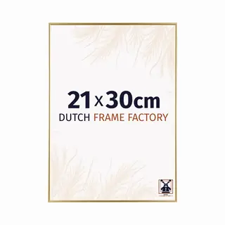 Dutch Frame Factory - Fotokader 21x30 Cm - Goud - Kunststof Fotokader Met Ontspiegeld Kunstglas - Kader 21x30 Cm - Easy