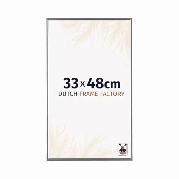 Dutch Frame Factory - Bilderrahmen 33x48 Cm - Silber Hochglanz - Bilderrhamen Aus Kunststoff Mit Antireflex Kunstglas - Fotorahmen 33x48 Cm - Easy thumbnail