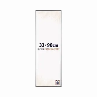 Dutch Frame Factory Fotokader 33 X 98 Cm, Zilver Hoogglans, Kunststof Fotokader Met Ontspiegeld Kunstglas, Kader 33 X 98 Cm, Gemakkelijk