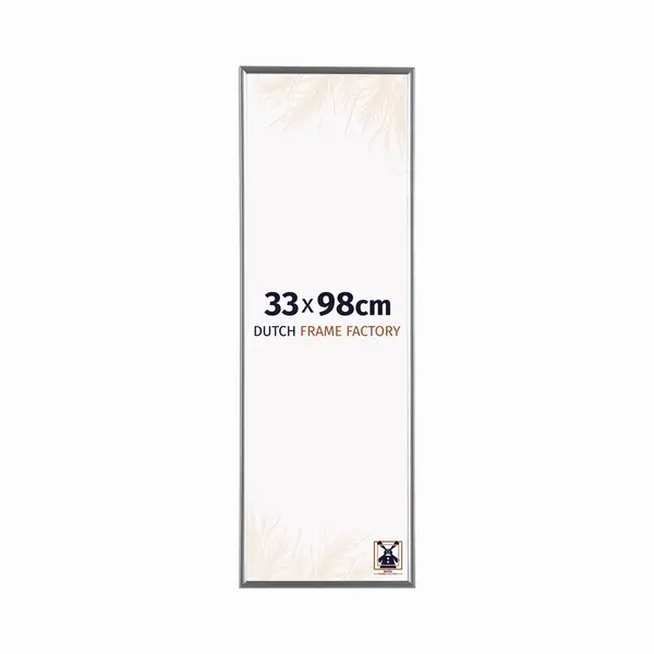 Dutch Frame Factory - Bilderrahmen 33x98 Cm - Silber Hochglanz - Bilderrhamen Aus Kunststoff Mit Antireflex Kunstglas - Fotorahmen 33x98 Cm - Easy thumbnail