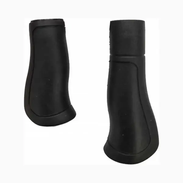 Rieba® Handvatten Fiets - 120 + 90 Mm Lang / Kort - Handvat Voor Fietsstuur - Handgrepen Ergonomisch - Binnendiameter 22 Mm - 2 Stuks - Rubber - thumbnail