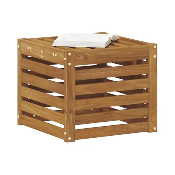 VidaXL Outdoor Stool Bench Natural 43 X 43 X 37 Cm Solid Acacia Wood Balcony Outdoor Seating Modern Garden Sofa Durable Patio Furniture Cosy Corner thumbnail