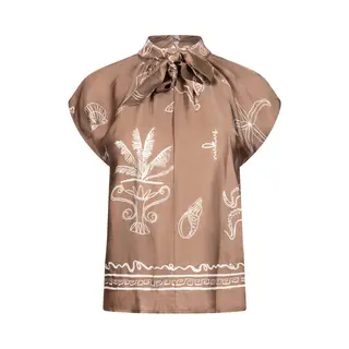 Nukus - Top Donkerbruin Nukus Noomi Top Print Tops Donkerbruin Nks01154