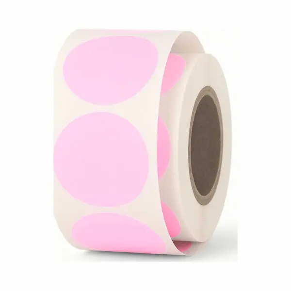 kadoonline 1000x Etiketten Rond Licht Roze Stickers 35 Mm Op Rol - Label Blanco Stickers Gekleurd - Sluitzegel thumbnail