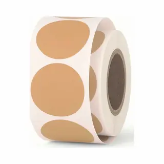 kadoonline 1000x Etiketten Rond Kraft Stickers 35 Mm Op Rol - Label Blanco Stickers Gekleurd - Sluitzegel