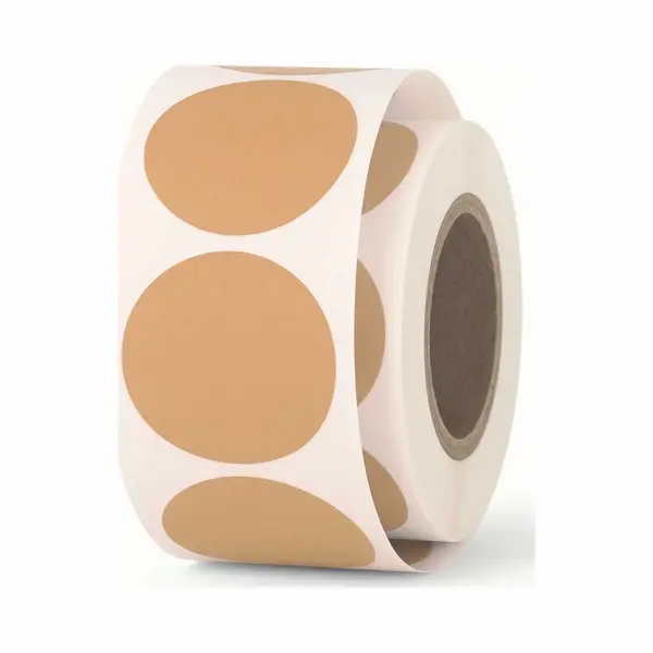 kadoonline 1000x Etiketten Rond Kraft Stickers 35 Mm Op Rol - Label Blanco Stickers Gekleurd - Sluitzegel thumbnail