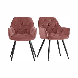 Corenia Eetkamerstoel – Stoel – Kuipstoel – Woonkamerstoel – Draaistoel – Velvet Bekleding – Metalen Poten – Stevig Multiplex Frame –