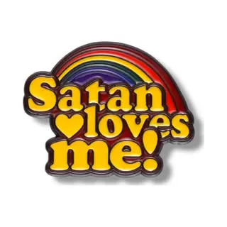 Kinky Pleasure Regenboog Pin Met Tekst “Satan Loves Me” – Pride Pin – Hart Pin Voor Jas, Tas Of Pet