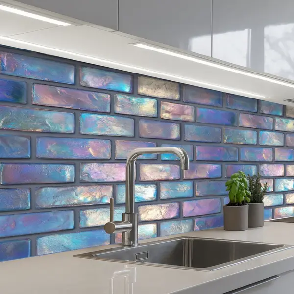 KitchenYeah Keuken Achterwand 150x60 Cm - Spatscherm Zelfklevend Metallic - Bakstenen - Glans - Kleuren - Muurbeschermer - Spatwand Fornuis thumbnail