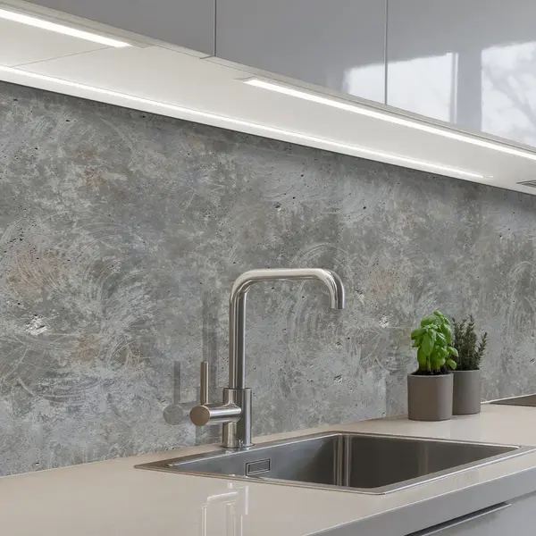 KitchenYeah Keuken Achterwand 150x80 Cm - Spatscherm Zelfklevend Stenen - Beton Print - Patronen - Muurbeschermer - Spatwand Fornuis thumbnail