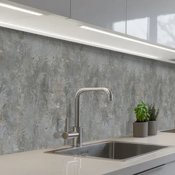 KitchenYeah Keuken Achterwand 500x60 Cm - Spatscherm Zelfklevend Stenen - Beton Print - Patronen - Muurbeschermer - Spatwand Fornuis thumbnail