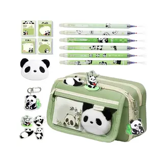 Namajunas - Panda Etui - Pennenzak - Jongens En Meisjes - Etuis Voor School - Met 6 Panda Pennen & Panda Knuffel - School Spullen