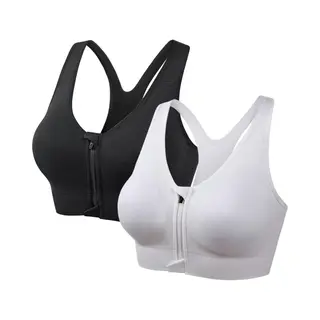 Longziming -Dames Sport-Bh Met Ritssluiting – Racerback, Ademend & Zweetabsorberend, Verwijderbare Bh-Pads, Medium Ondersteuning – Voor Sport,