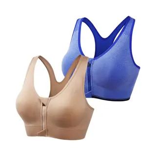 Longziming -Dames Sport-Bh Met Ritssluiting – Racerback, Ademend & Zweetabsorberend, Verwijderbare Bh-Pads, Medium Ondersteuning – Voor Sport,