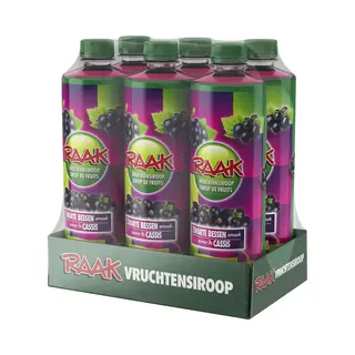 Raak Vruchtensiroop Zwarte Bessen 0, 75ltr (6 Flessen, Incl. Verzendkosten)