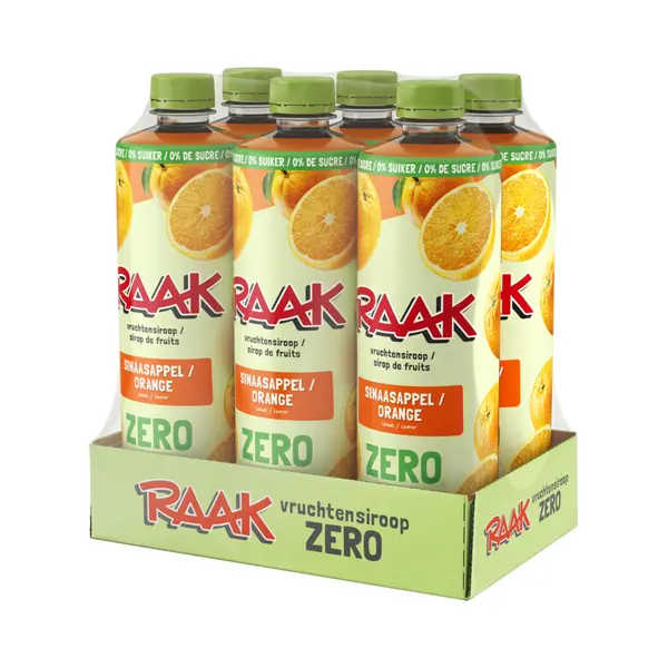 Raak - Vruchtensiroop - Sinaasappel - Zero Sugar - 6x 75 Cl - Voordeelverpakking thumbnail