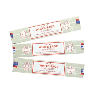 Satya Wierook Stokjes - White Sage - Aura Reinigend - Witte Salie Wierookstokjes - 3x15 Gram - 3 Stuks