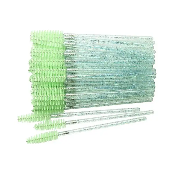 Wegwerp Wimper En Wenkbrauw Borsteltjes - Mascara Borsteltjes - Groen Glitter - 50 Stuks thumbnail