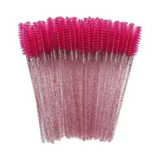 Wegwerp Wimper En Wenkbrauw Borsteltjes - Mascara Borsteltjes - Roseo Glitter - 50 Stuks