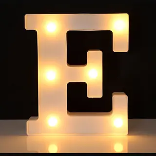 Lichtgevende Letter E - 22 Cm - Wit - Led