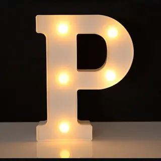 Lichtgevende Letter P - 22 Cm - Wit - Led