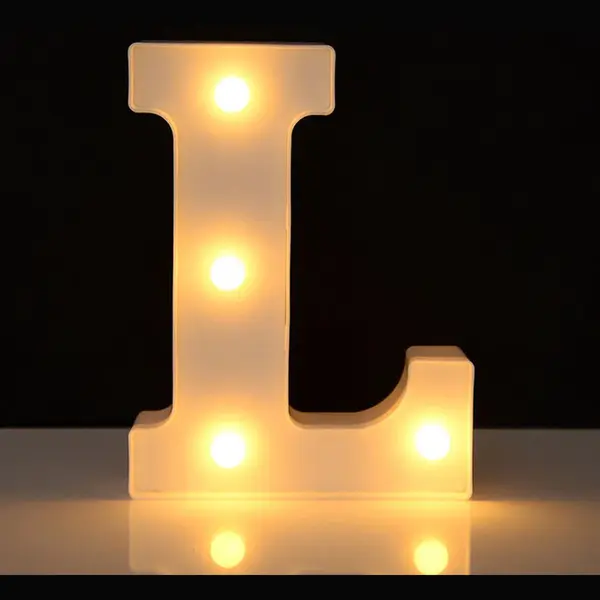 Lichtgevende Letter L - 22 Cm - Wit - Led thumbnail