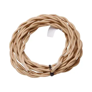 Kopp Textielsnoer - Gevlochten - Linnen Mantel - 2 X 0.75 Mm² - Belastbaar Tot 1300 Watt - Beige / Zand - Per Meter