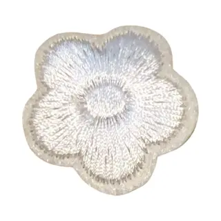 Bloem Bloemetje Strijk Applicatie Patch - Crème Wit Geborduurd - 3 Cm