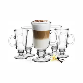 Glozini Monoo Irish Coffee Glazen Met Handvat Set Van 6 Stuks - Koffieglazen – Macchiato Glazen