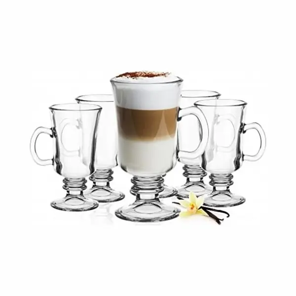Glozini Monoo Irish Coffee Glazen Met Handvat Set Van 6 Stuks - Koffieglazen – Macchiato Glazen thumbnail