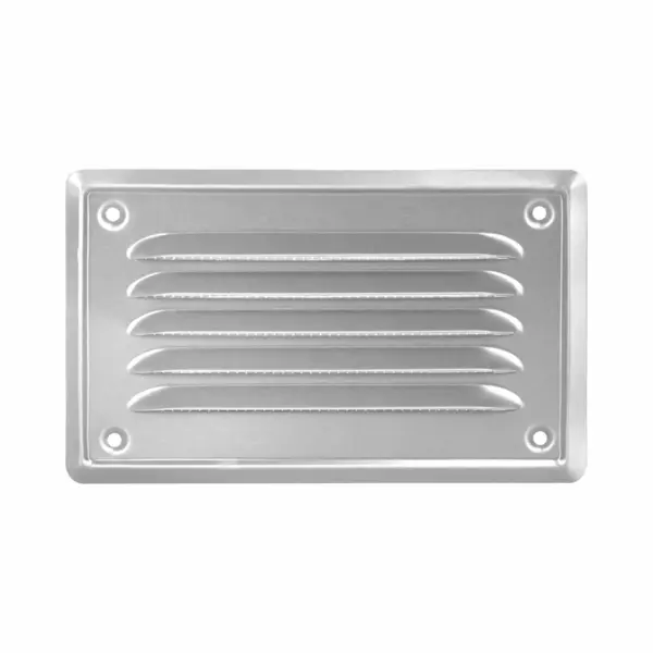 Kaia Ventilatierooster Rvs - Rechthoekig Luchtrooster - Ventilatie Rooster - Schoepenrooster - 16, 5 X 10 Cm Buitenzijde - Incl. Gaas thumbnail