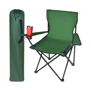 Campingstoel - Uitgevouwen 50 X 50 X 80 Cm - Strandstoel - Vissersstoel - Visstoel - Rugleuning - Opvouwbare Stoel - Groen
