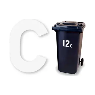 Huisnummer Kliko Sticker - Letter C - Wit Klein - Plakletter Stickers - Huisnummer Letter - Container Letters - Brievenbus Letter - CoverArt