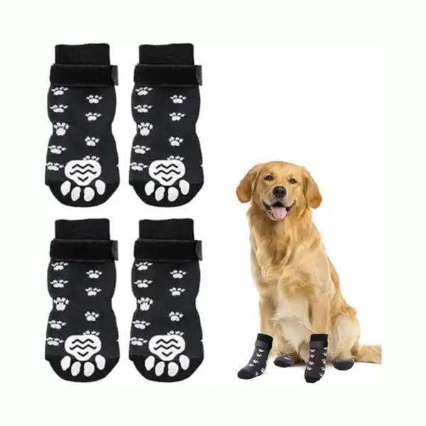 Antislip Sokken Voor Honden (4 Stuks), Hondensokken Antislip, Pootbescherming Hond, Antislipsokken Voor Hond Met Klittenbandsluiting, Zachte thumbnail