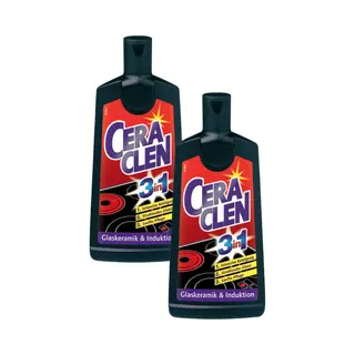 ceraclen Cera Clen 3-in-1 - Verzorging Voor Glazen Keramiek En Inductie Reiniger - 2x 200 Ml