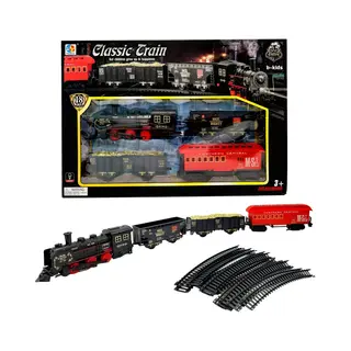 JJLng Classic Locomotief Train - Klassieke Chook Speelgoedtrein Met Rails – 104x68cm Railbaan - Met Licht